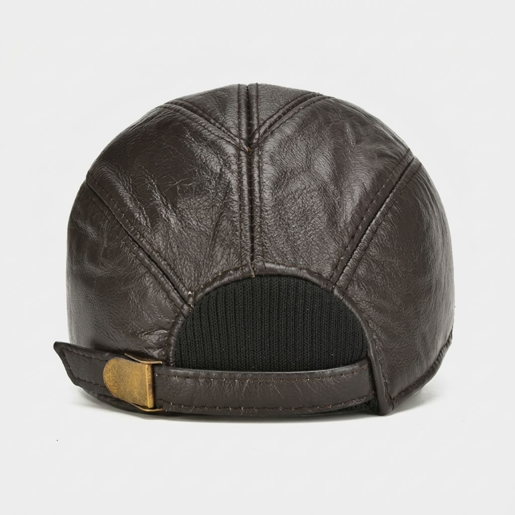The Panelled Leather Cap