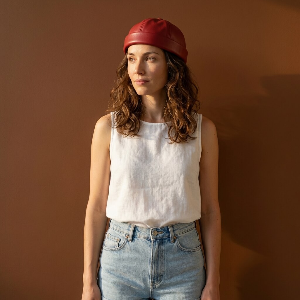The Leather Docker Cap