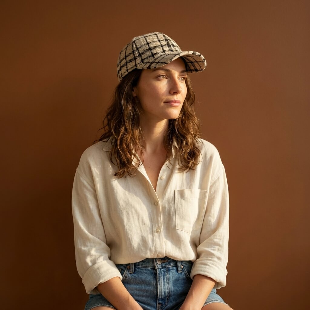 The Checkered Cotton Cap