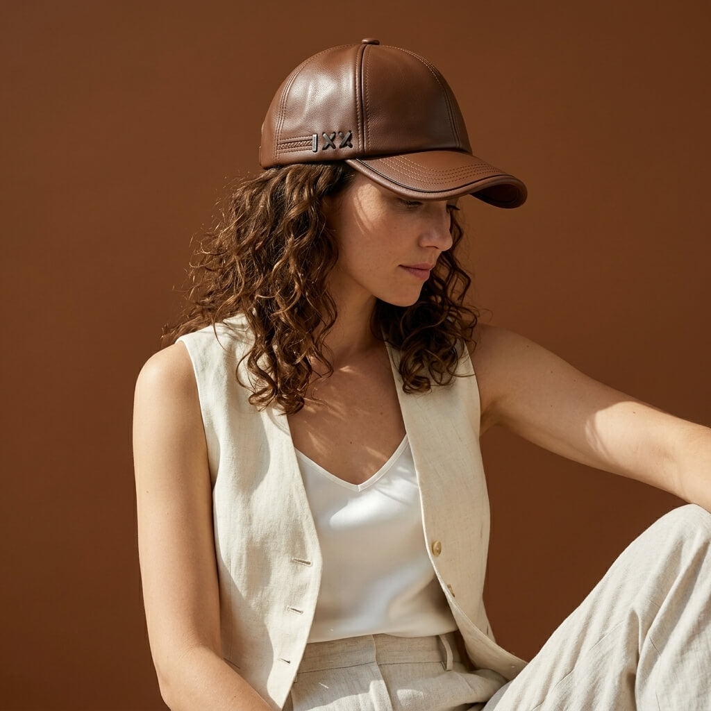 The Cross-Stitch Leather Cap