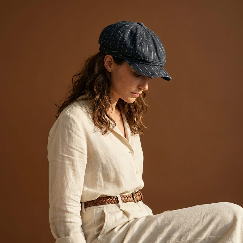 The Pinstripe Newsboy Cap