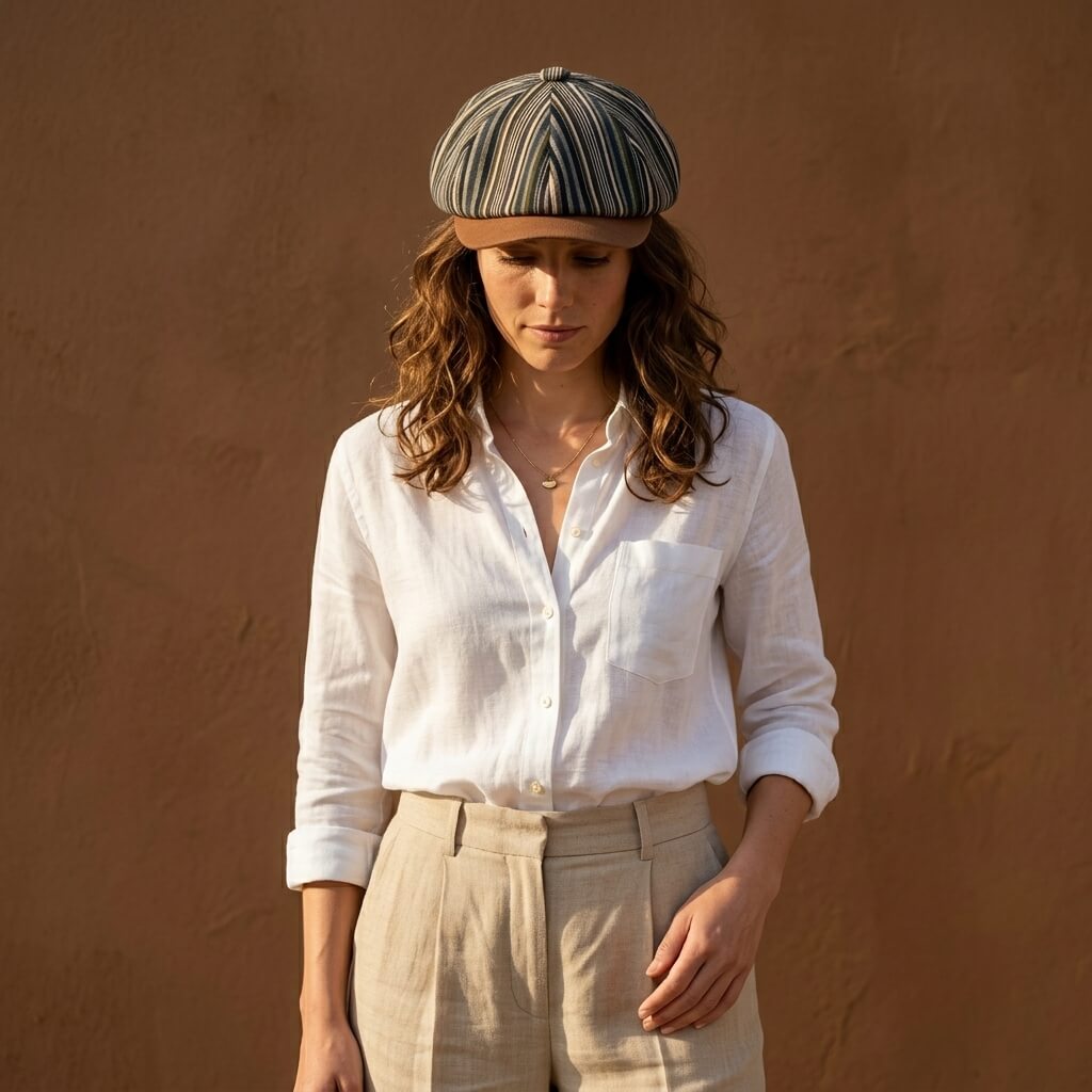 The Linen Newsboy Cap
