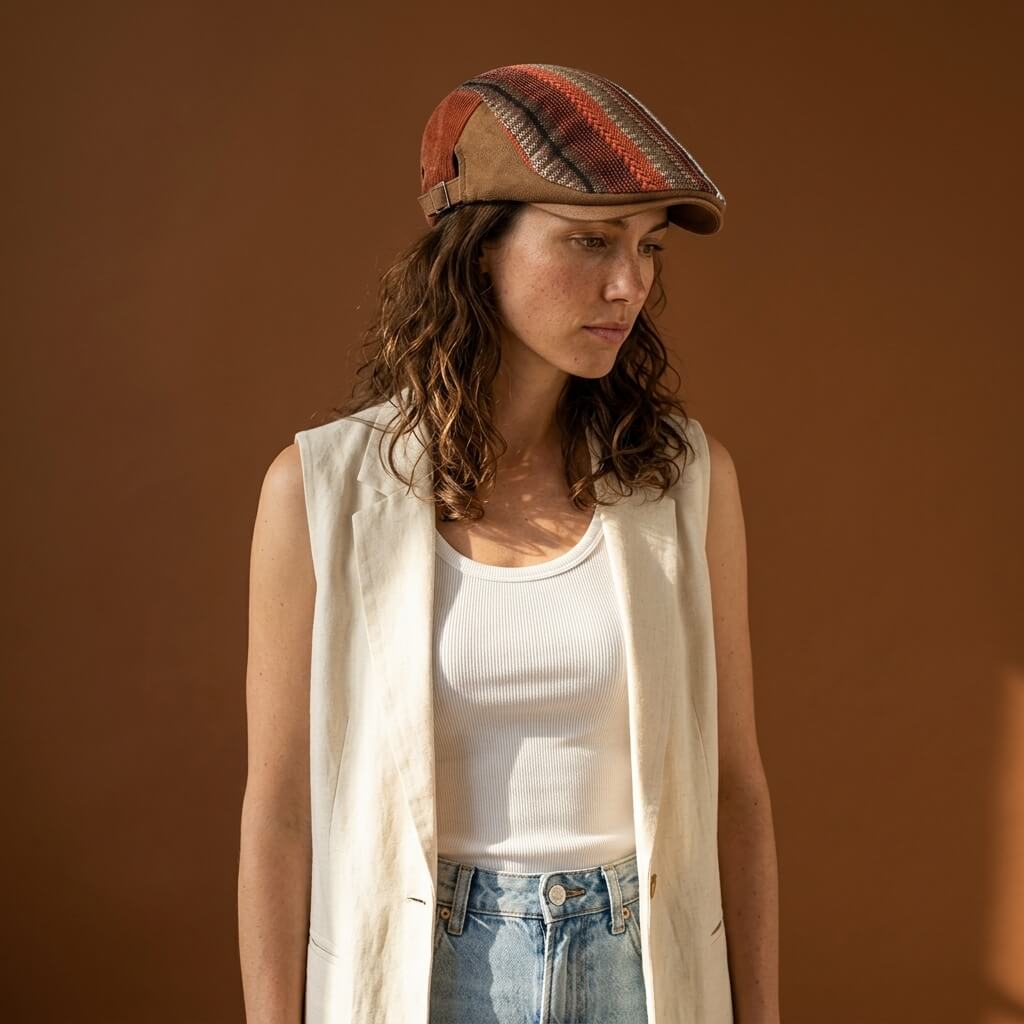 The Wool Patchwork Flat Cap