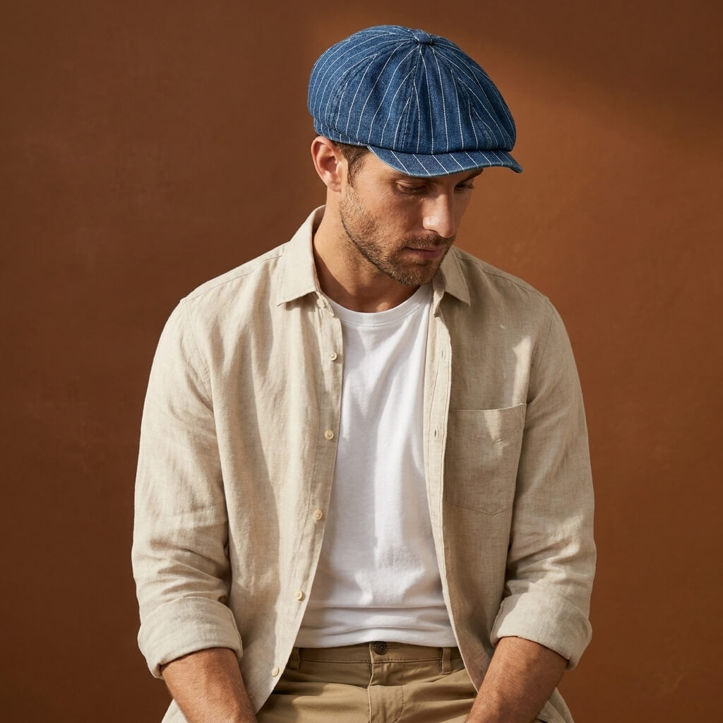 The Pinstripe Newsboy Cap