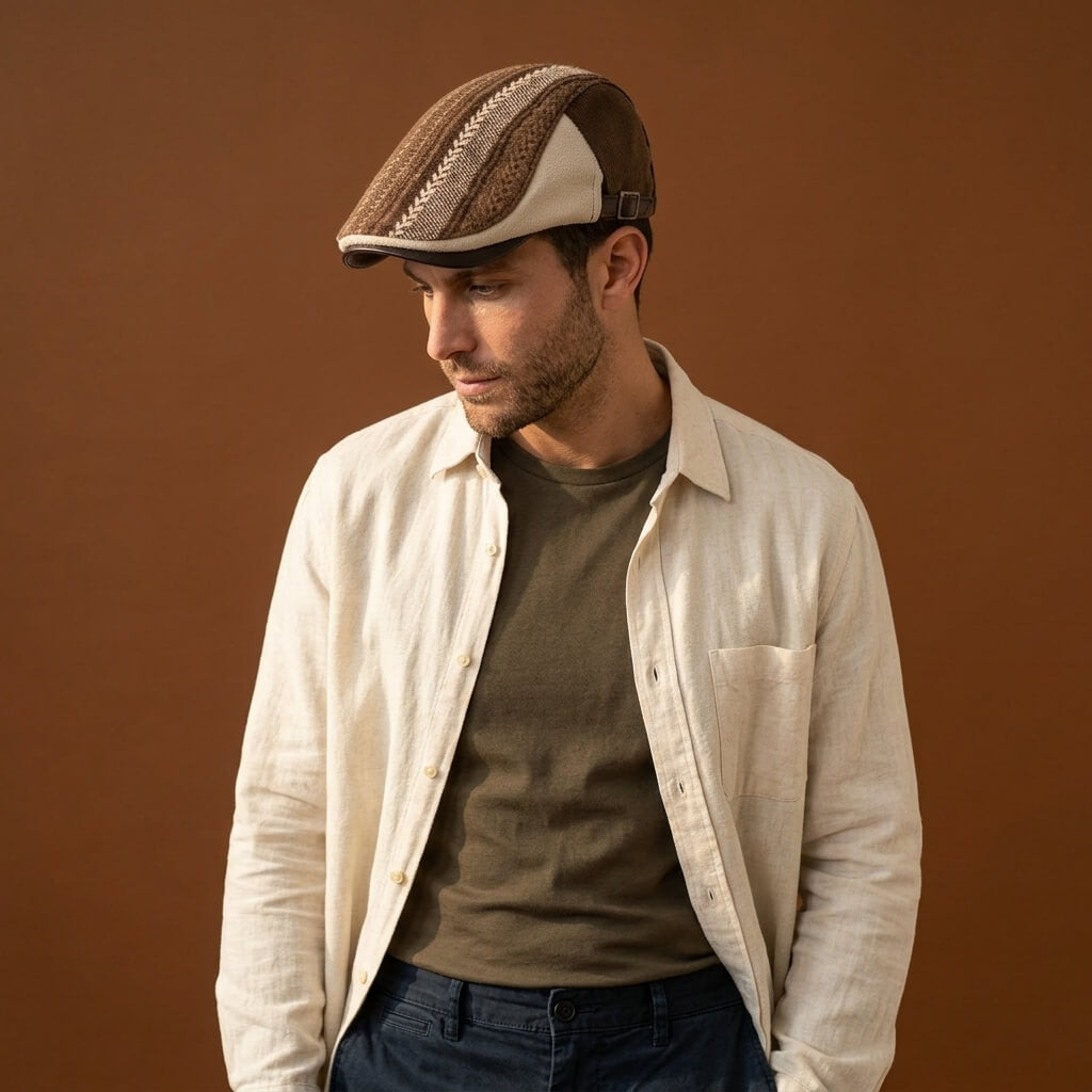 The Wool Patchwork Flat Cap