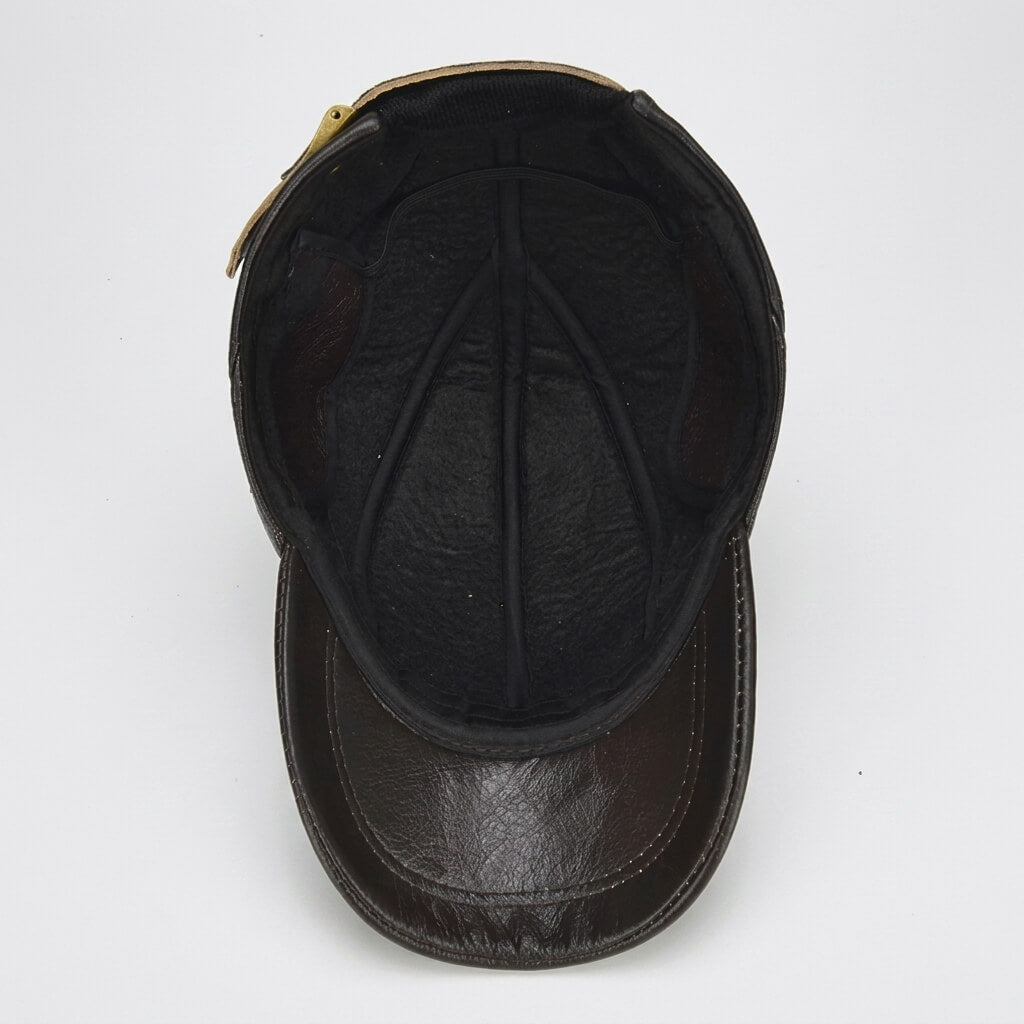 The Panelled Leather Cap