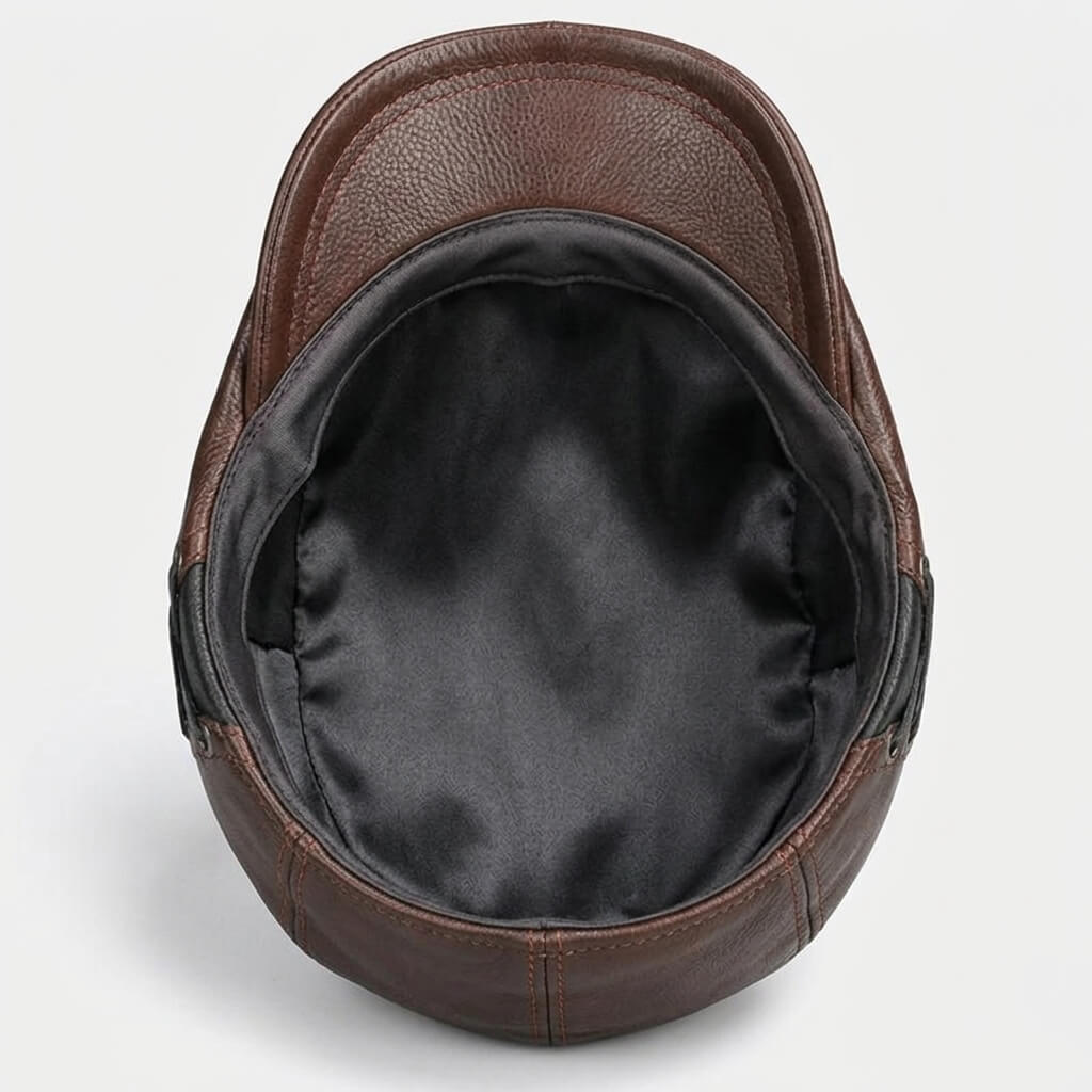 The Lace-Up Leather Flat Cap
