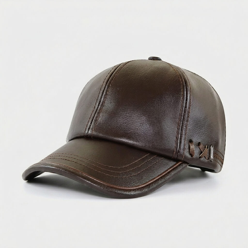 The Cross-Stitch Leather Cap