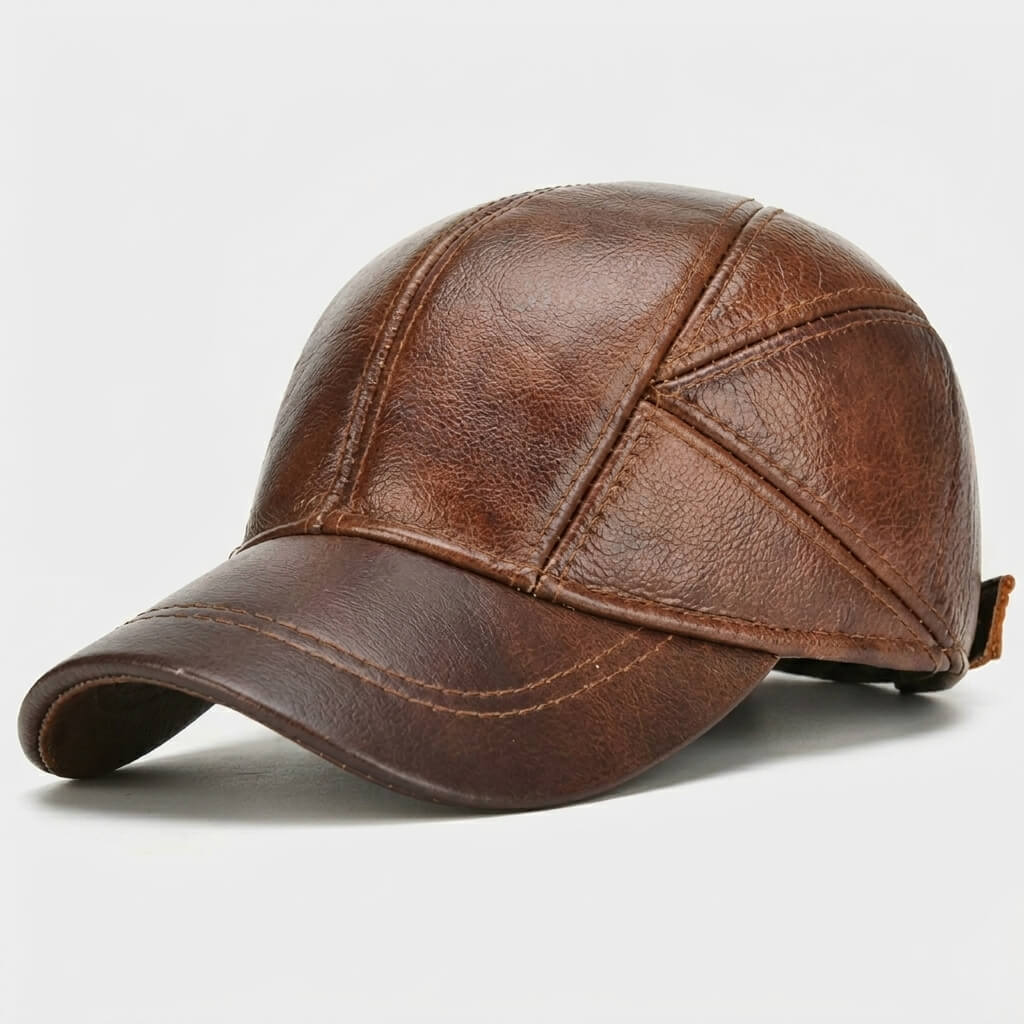 The Panelled Leather Cap