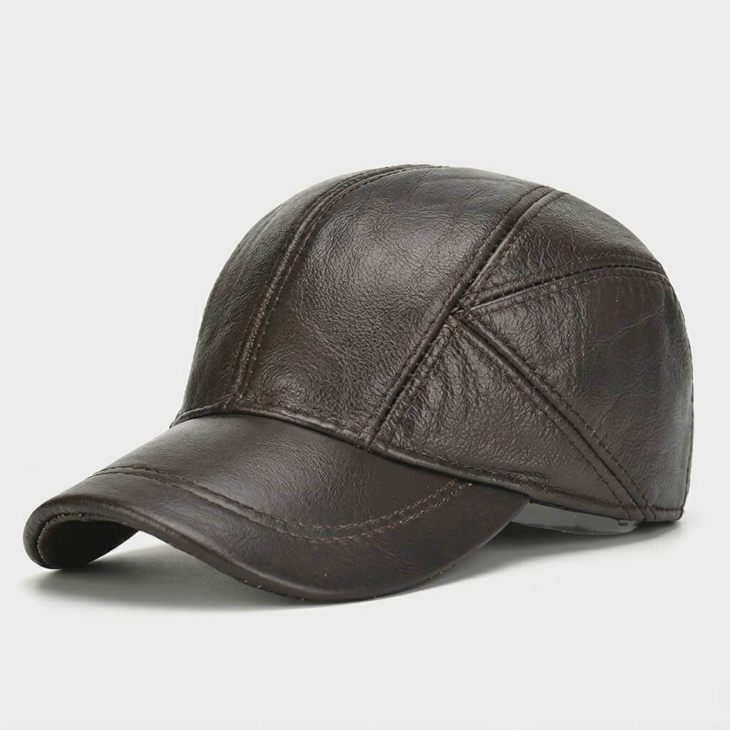 The Panelled Leather Cap