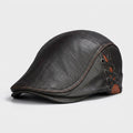 The Lace-Up Leather Flat Cap