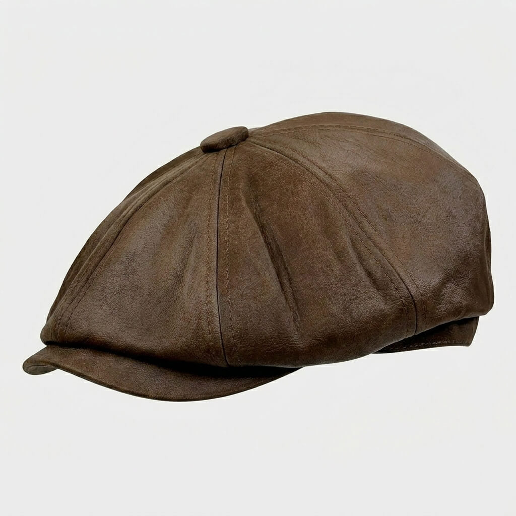 The Vintage Leather Newsboy Cap