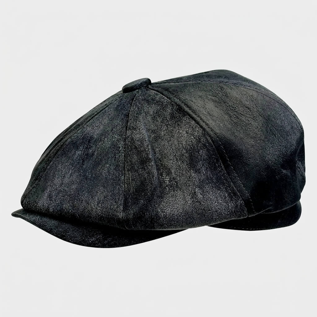 The Vintage Leather Newsboy Cap