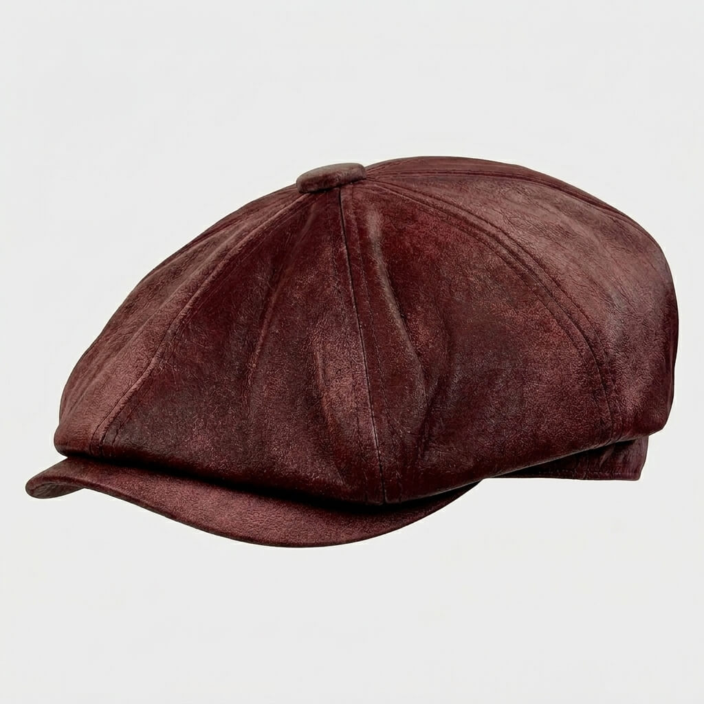 The Vintage Leather Newsboy Cap